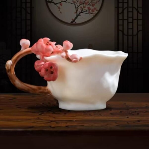A06-198A-1 Plum Branch Handle Art Mug