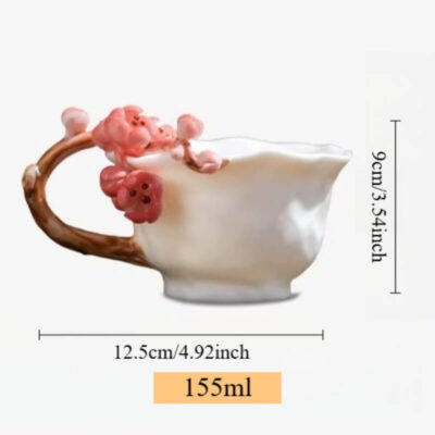 A06-198A-5 Plum Branch Handle Art Mug