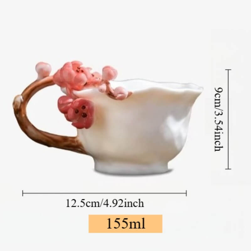 A06-198A-5 Plum Branch Handle Art Mug