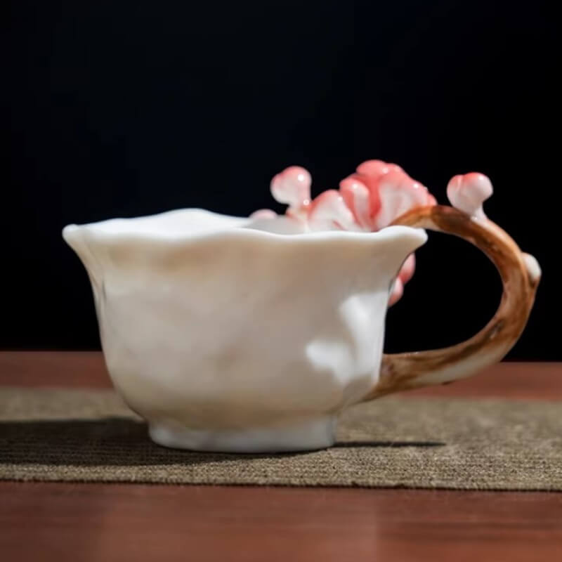 A06-198A-6 Plum Branch Handle Art Mug