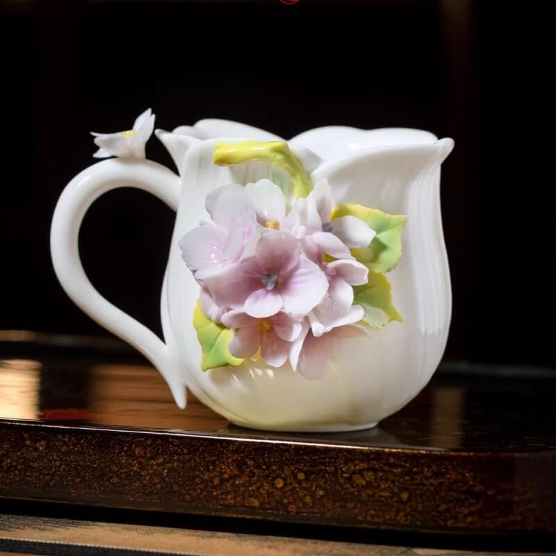 A06-203A-1 Sculpted Hydrangea Mug