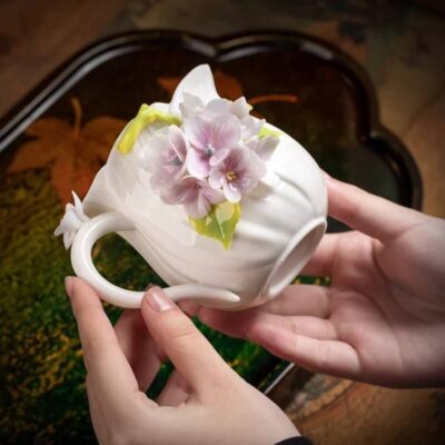 A06-203A-2 Sculpted Hydrangea Mug