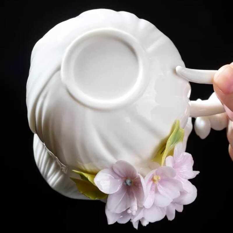 A06-203A-4 Sculpted Hydrangea Mug