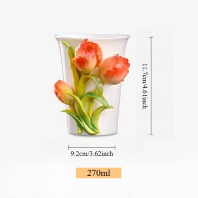 A06-225A-4 Sculpted Tulip Art Mug