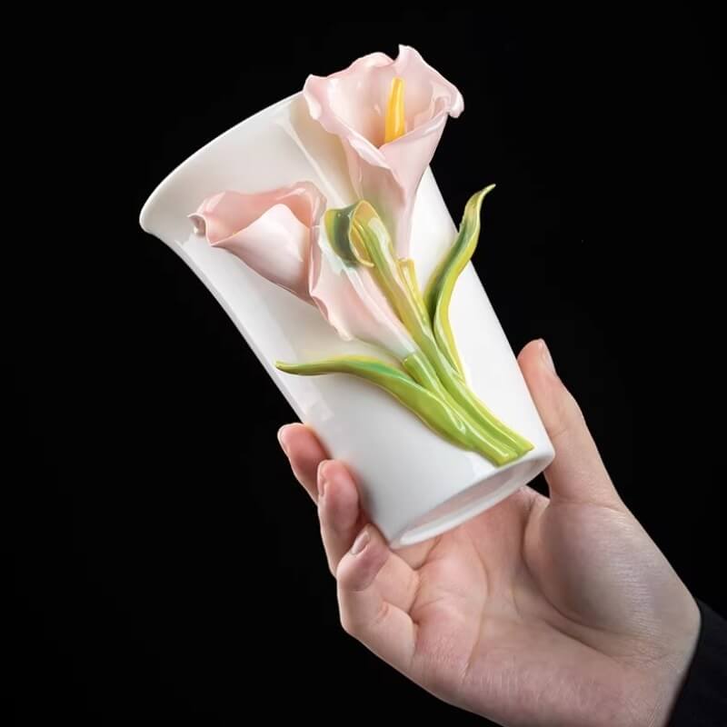 A06-226A-2 Sculpted Calla Lily Art Mug