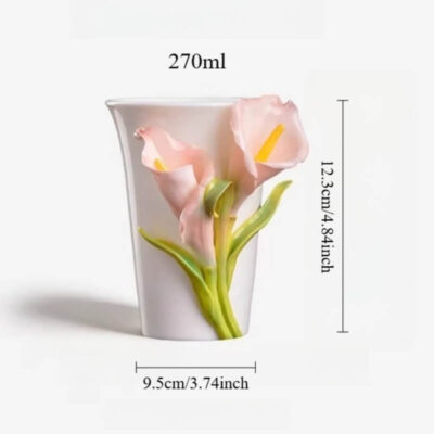 A06-226A-4 Sculpted Calla Lily Art Mug
