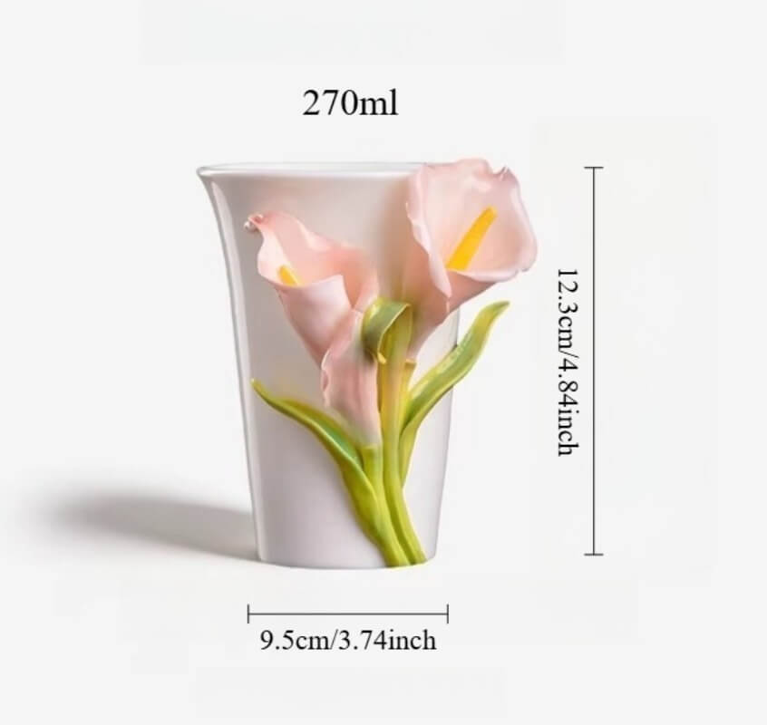 A06-226A-4 Sculpted Calla Lily Art Mug