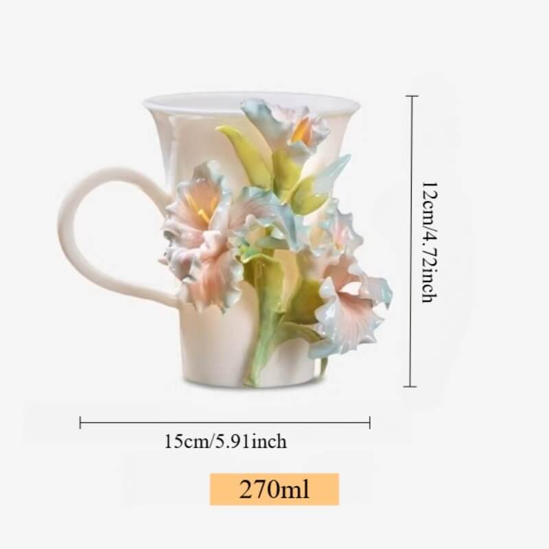 A06-236A-4 Sculpted Gladiolus Art Mug