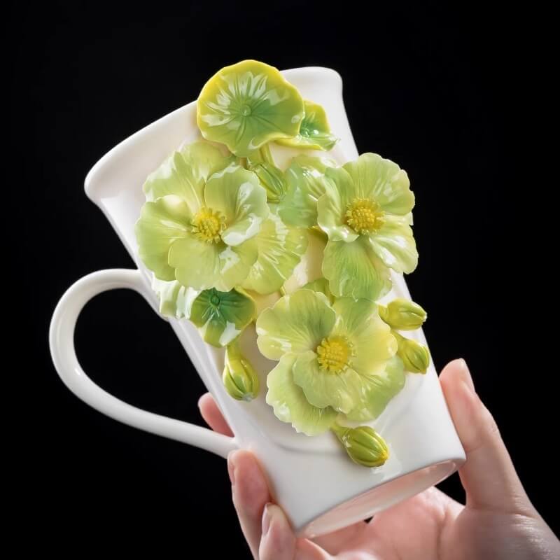 A06-241A-3 Sculpted Anemone Art Mug